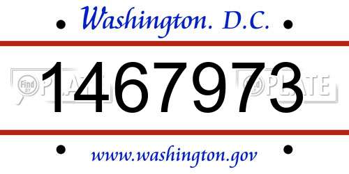 1467973 District Of Columbia License Plate