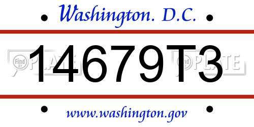 14679T3 District Of Columbia License Plate