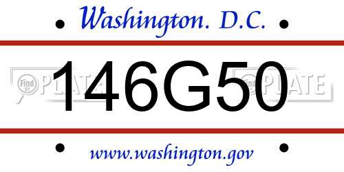 146G50 District Of Columbia License Plate