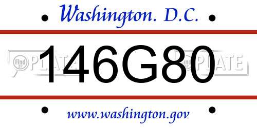 146G80 District Of Columbia License Plate