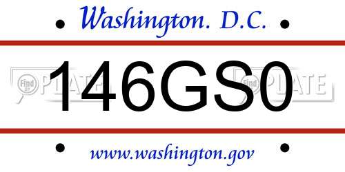 146GS0 District Of Columbia License Plate
