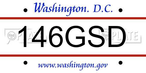 146GSD District Of Columbia License Plate