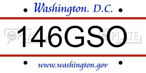 146GSO District Of Columbia License Plate
