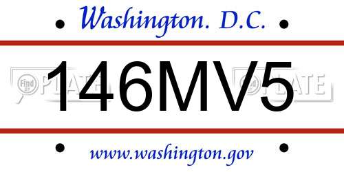 146MV5 District Of Columbia License Plate