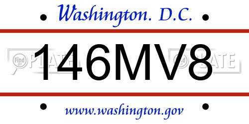 146MV8 District Of Columbia License Plate
