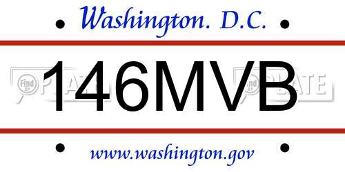 146MVB District Of Columbia License Plate