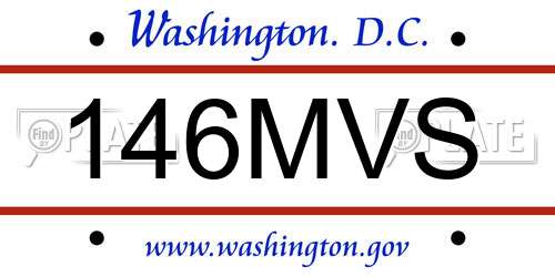 146MVS District Of Columbia License Plate