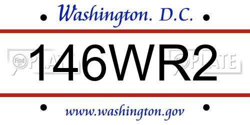 146WR2 District Of Columbia License Plate