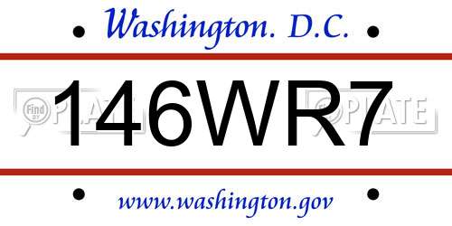 146WR7 District Of Columbia License Plate