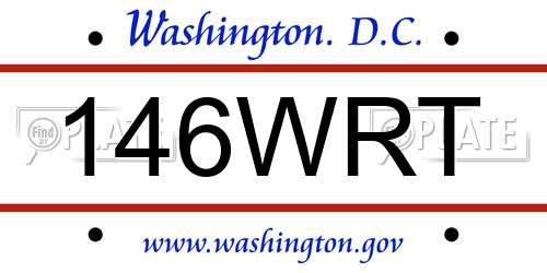 146WRT District Of Columbia License Plate