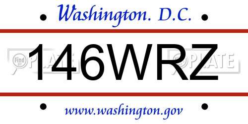 146WRZ District Of Columbia License Plate