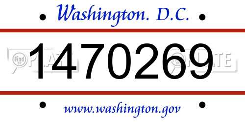 1470269 District Of Columbia License Plate
