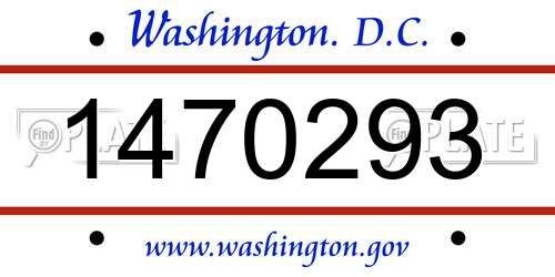 1470293 District Of Columbia License Plate