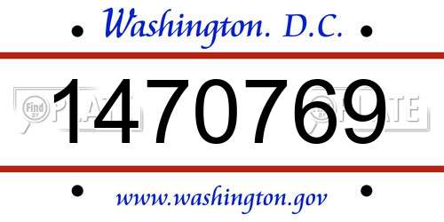 1470769 District Of Columbia License Plate