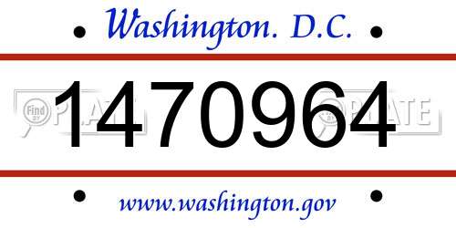 1470964 District Of Columbia License Plate