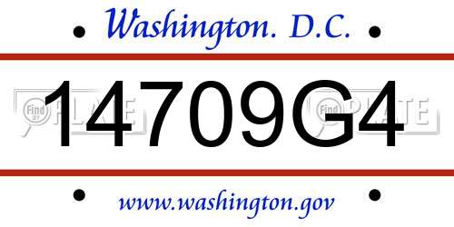 14709G4 District Of Columbia License Plate