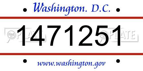 1471251 District Of Columbia License Plate