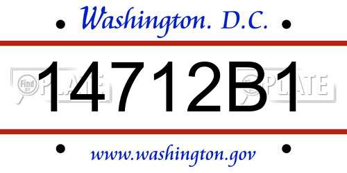 14712B1 District Of Columbia License Plate