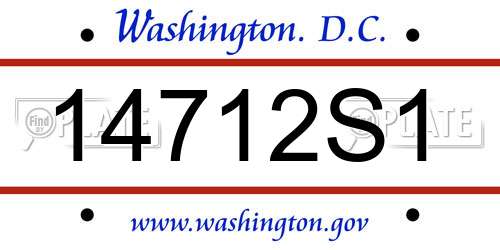 14712S1 District Of Columbia License Plate