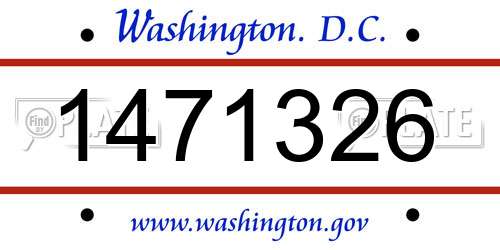 1471326 District Of Columbia License Plate