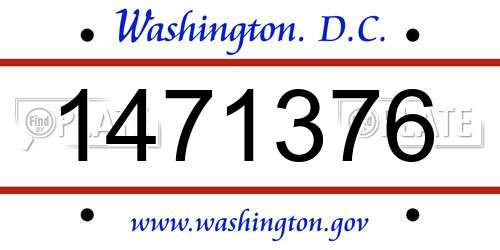 1471376 District Of Columbia License Plate