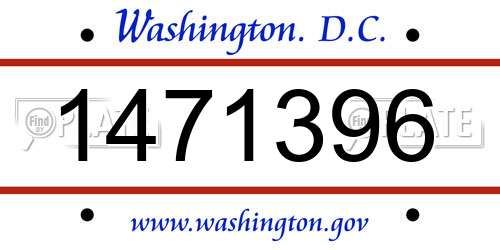 1471396 District Of Columbia License Plate