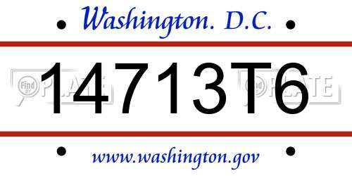 14713T6 District Of Columbia License Plate