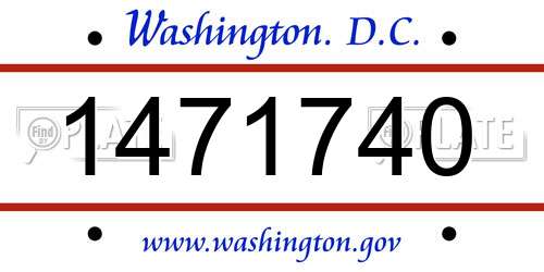 1471740 District Of Columbia License Plate