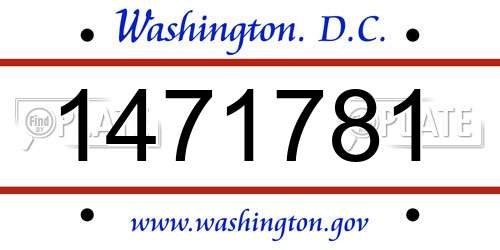 1471781 District Of Columbia License Plate