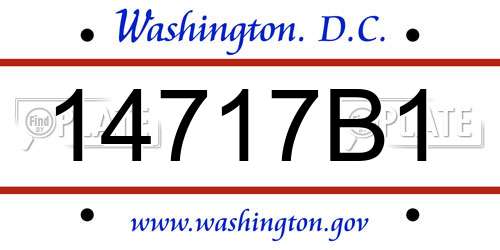 14717B1 District Of Columbia License Plate