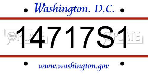 14717S1 District Of Columbia License Plate