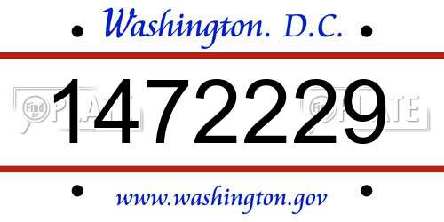 1472229 District Of Columbia License Plate