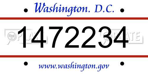 1472234 District Of Columbia License Plate