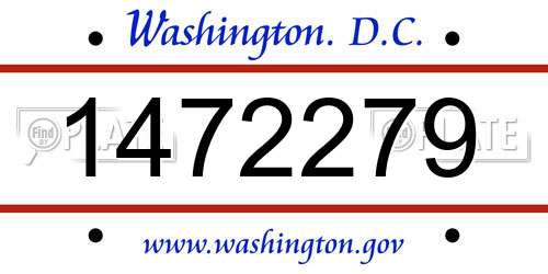 1472279 District Of Columbia License Plate