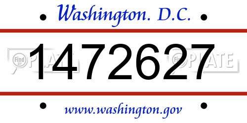 1472627 District Of Columbia License Plate