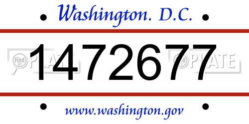 1472677 District Of Columbia License Plate