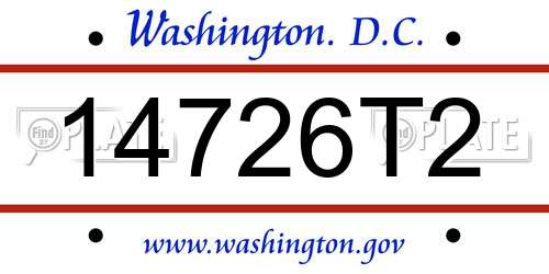 14726T2 District Of Columbia License Plate