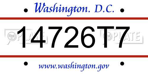 14726T7 District Of Columbia License Plate