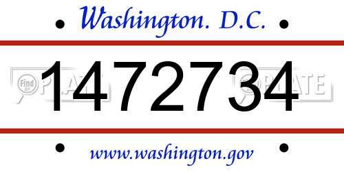 1472734 District Of Columbia License Plate