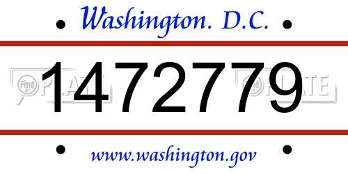 1472779 District Of Columbia License Plate