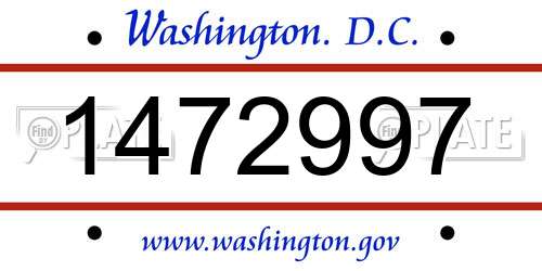 1472997 District Of Columbia License Plate