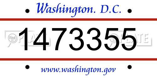 1473355 District Of Columbia License Plate