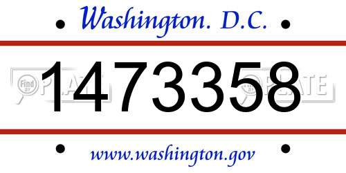 1473358 District Of Columbia License Plate