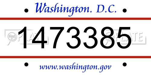 1473385 District Of Columbia License Plate