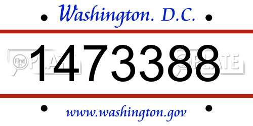 1473388 District Of Columbia License Plate