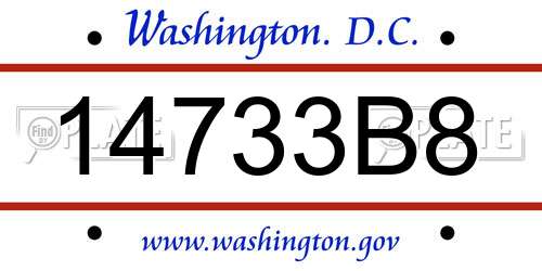 14733B8 District Of Columbia License Plate