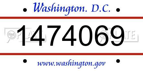 1474069 District Of Columbia License Plate