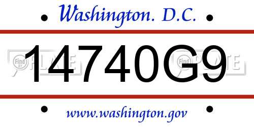 14740G9 District Of Columbia License Plate