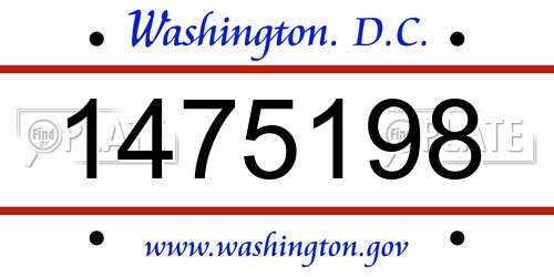 1475198 District Of Columbia License Plate