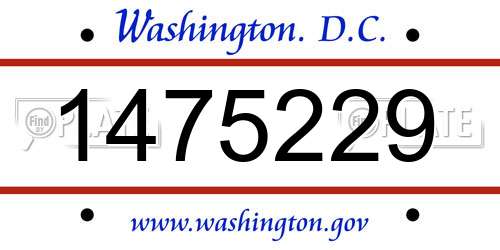 1475229 District Of Columbia License Plate